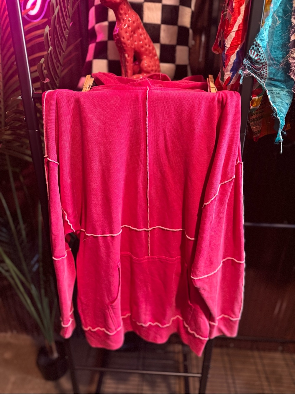 wild fable Hot Pink Raw Seam Hoodie